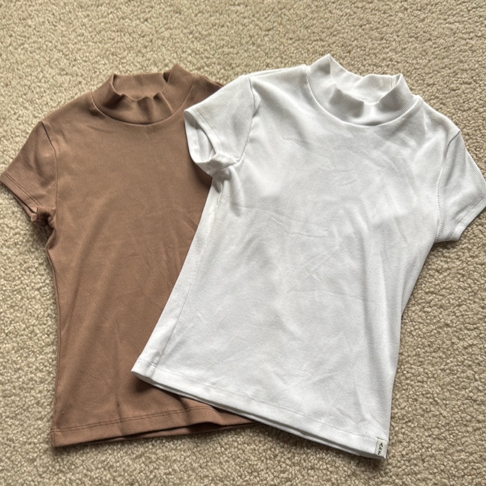 Two mock neck tops